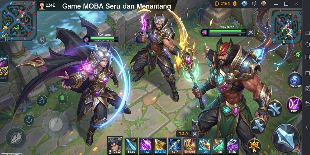 Tampilan gameplay seru dalam 234E dengan pertempuran intens.