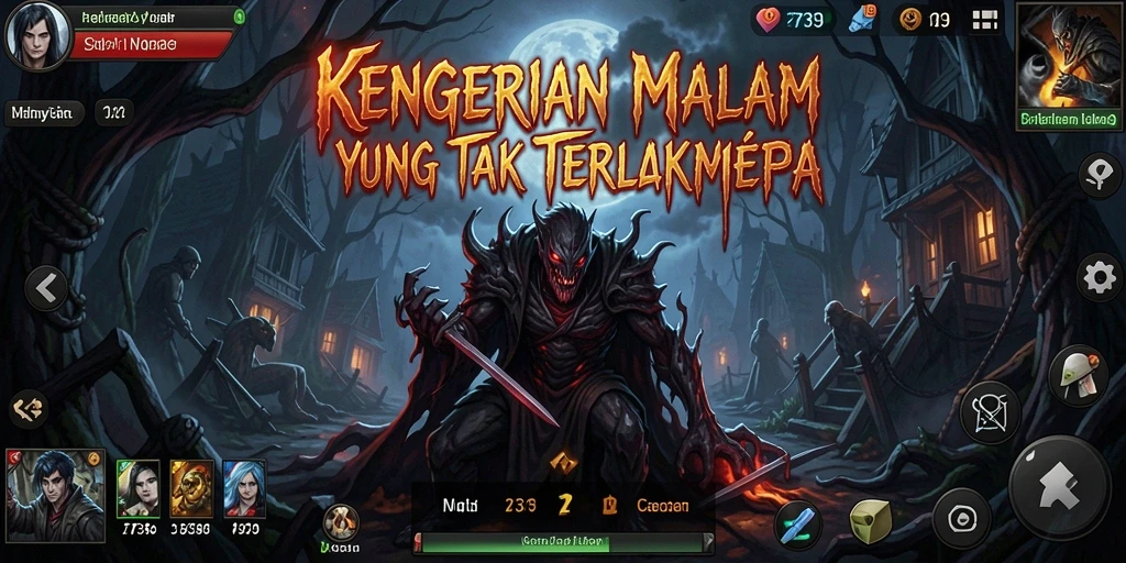 Screenshot gameplay 2739 menampilkan suasana horor yang mencekam.