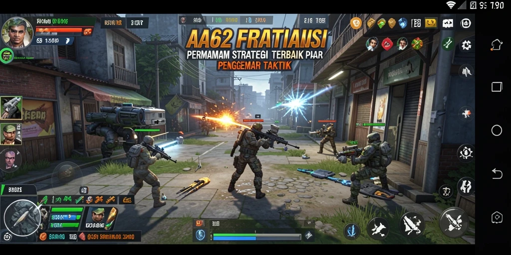 Tampilan utama gameplay AA62 dengan pertempuran strategis yang mendebarkan.