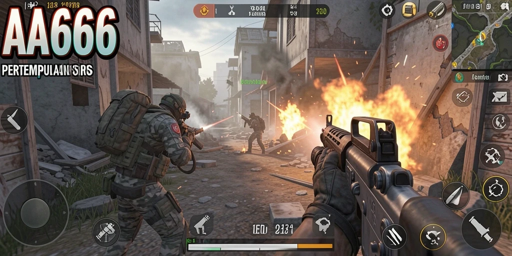 Tampilan gameplay seru di AA666 dengan aksi tembak-menembak yang intens.