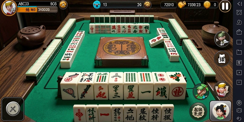 Screenshot utama ABC33 menampilkan gameplay Mahjong yang seru.