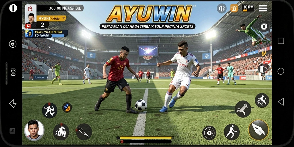 Tampilan gameplay AYUWIN yang seru dan penuh aksi olahraga.