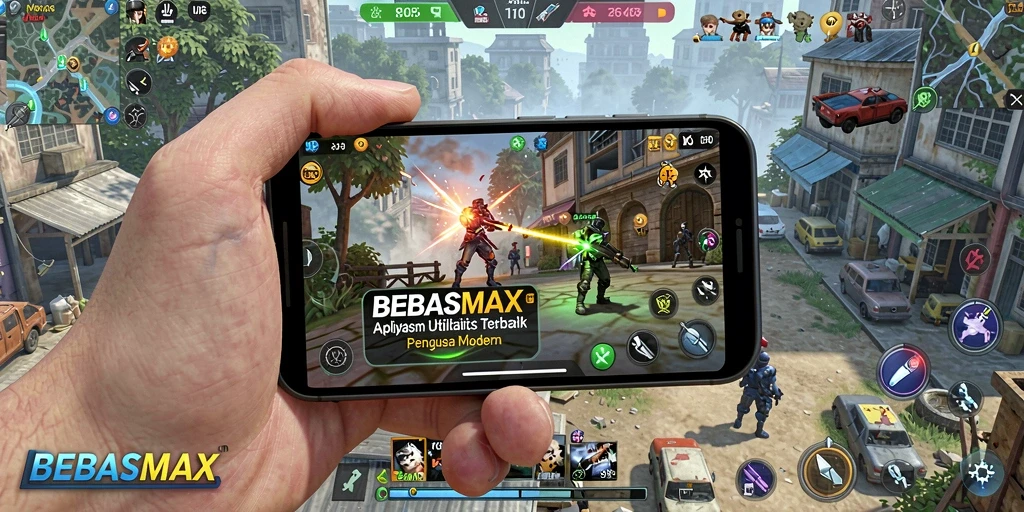 Tampilan utama BEBASMAX dengan berbagai fitur utilitas.