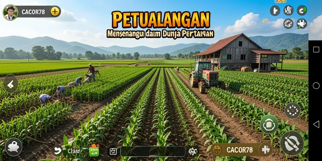 Tampilan gameplay CACOR78 yang menarik saat mengolah lahan pertanian.
