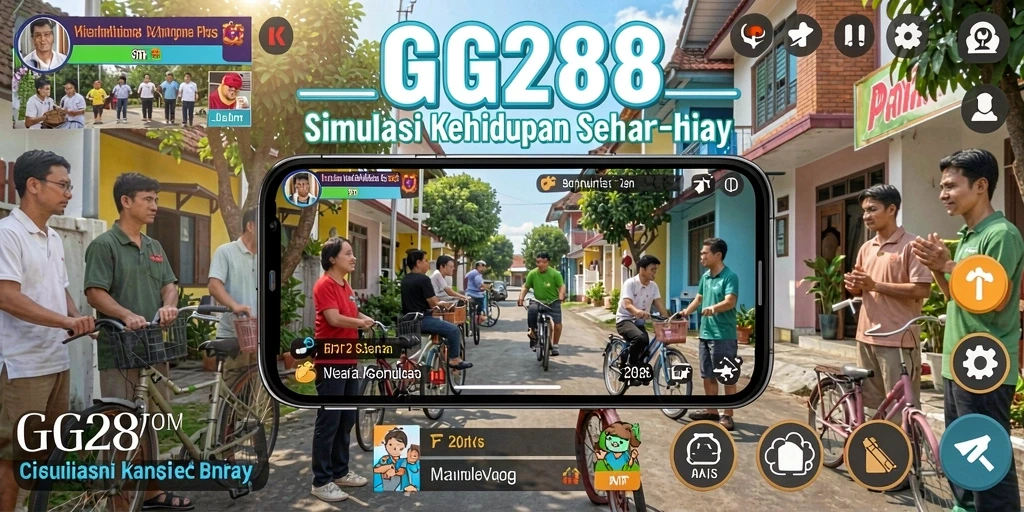 Screenshot gameplay GG288 menampilkan aktivitas kehidupan sehari-hari yang interaktif.