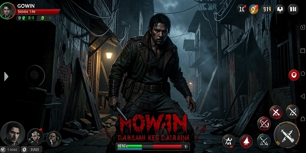Tampilan gameplay menyeramkan di dunia GOWIN yang penuh ketegangan.