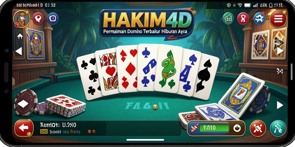 Tampilan gameplay HAKIM4D yang seru dalam permainan Domino.
