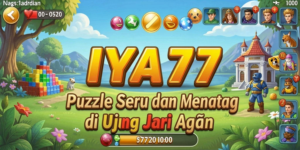Screenshot utama IYA777 menampilkan gameplay Puzzle yang mengasyikkan.