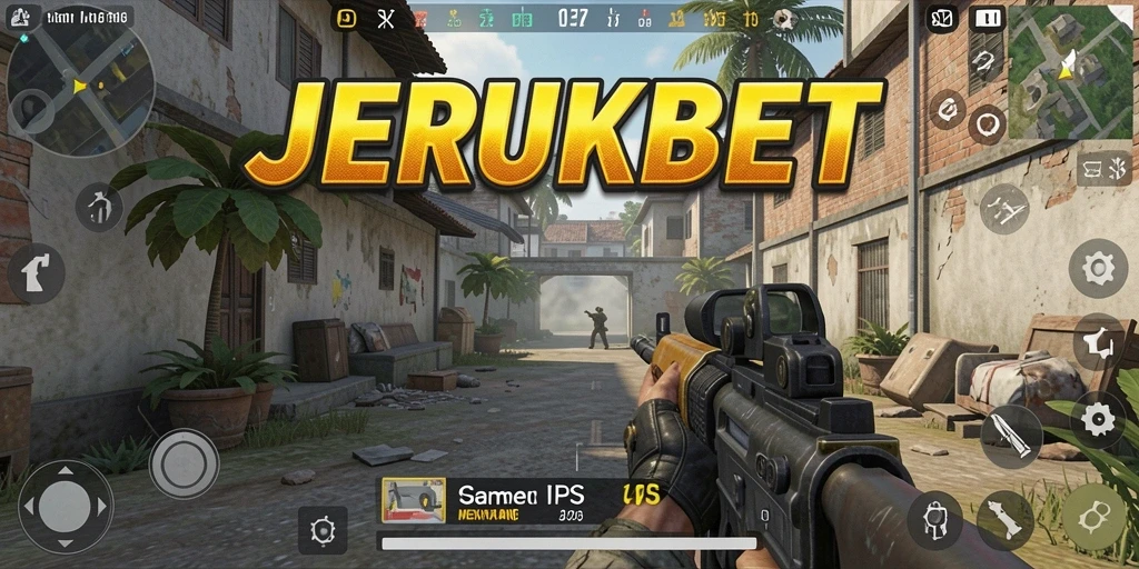 Screenshot gameplay JERUKBET yang menunjukkan aksi tembak-menembak yang intens.