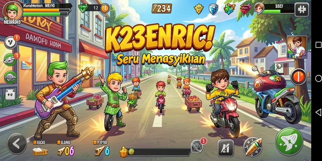 Tampilan gameplay K234 yang menarik dan penuh warna.