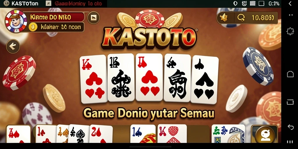 Screenshot permainan KASTOTO menampilkan aksi seru bermain domino.