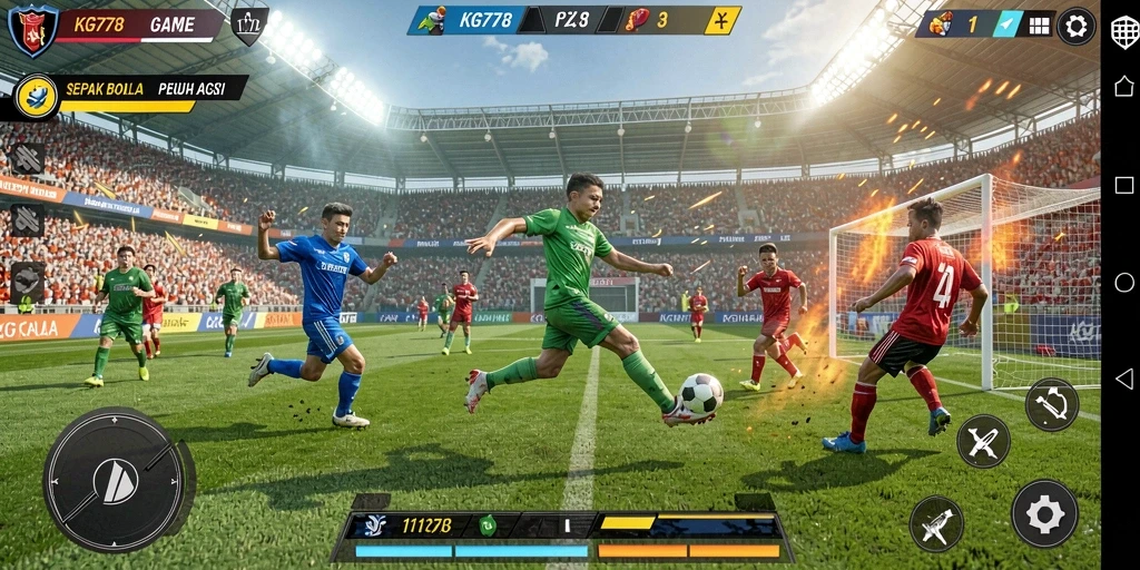 Tampilan gameplay <strong>KG778</strong> yang menarik dengan aksi sepak bola yang nyata.