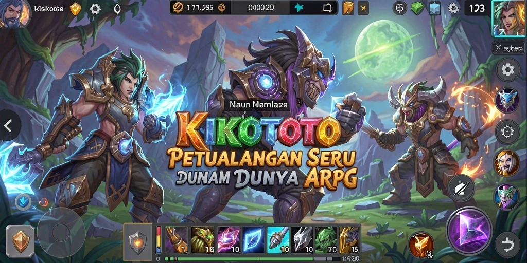 Tampilan seru gameplay KIKOTOTO yang penuh aksi ARPG.