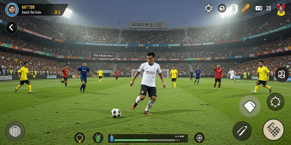 Tampilan gameplay seru dalam game sepak bola MVP789.