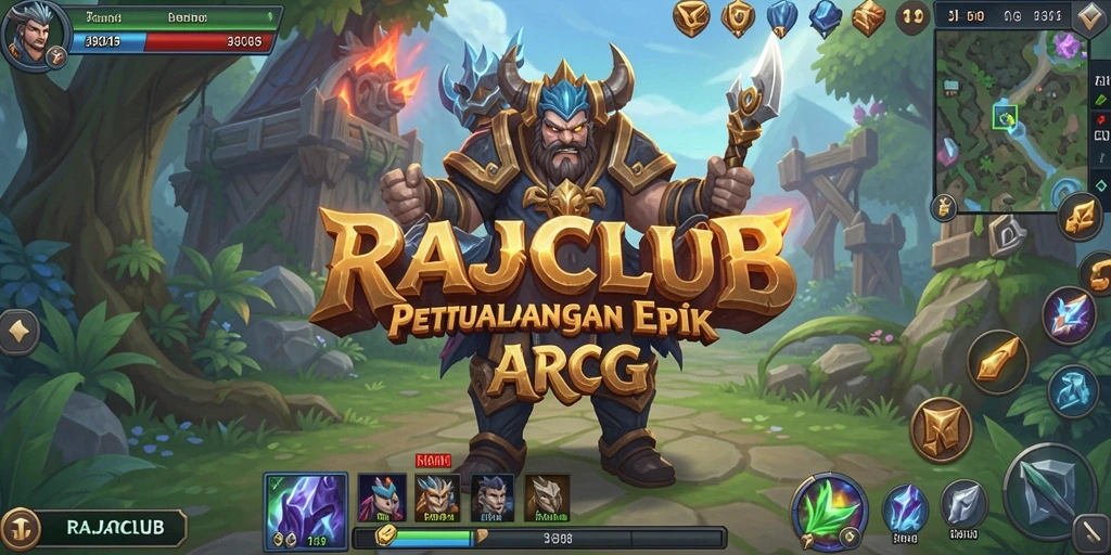 Screenshot gameplay menampilkan pertarungan seru di dunia RAJACLUB.