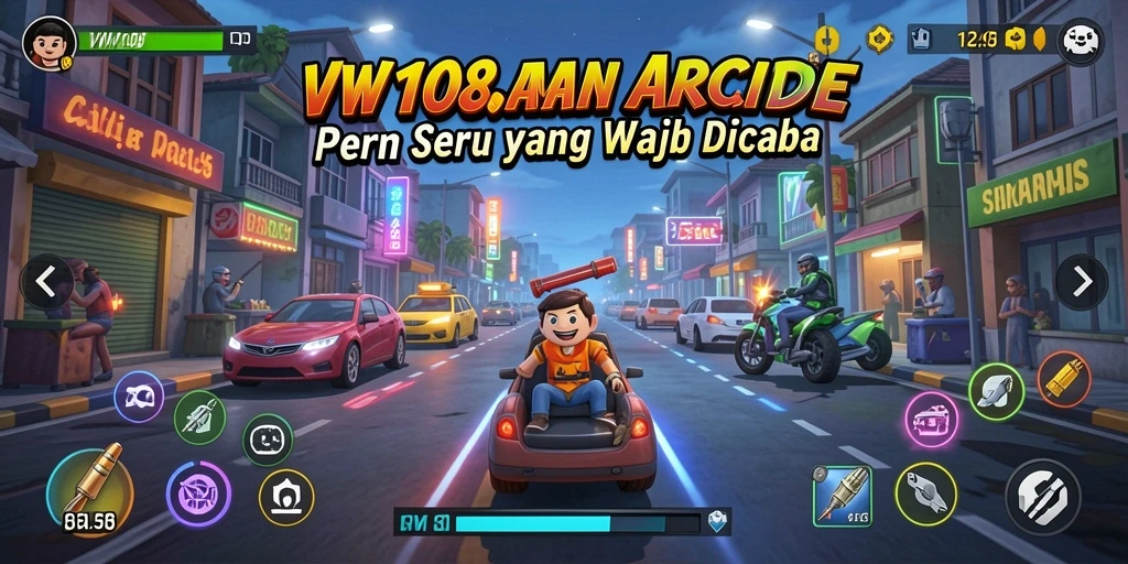 Tangkapan layar gameplay VW108 menampilkan aksi seru dalam permainan arcade.
