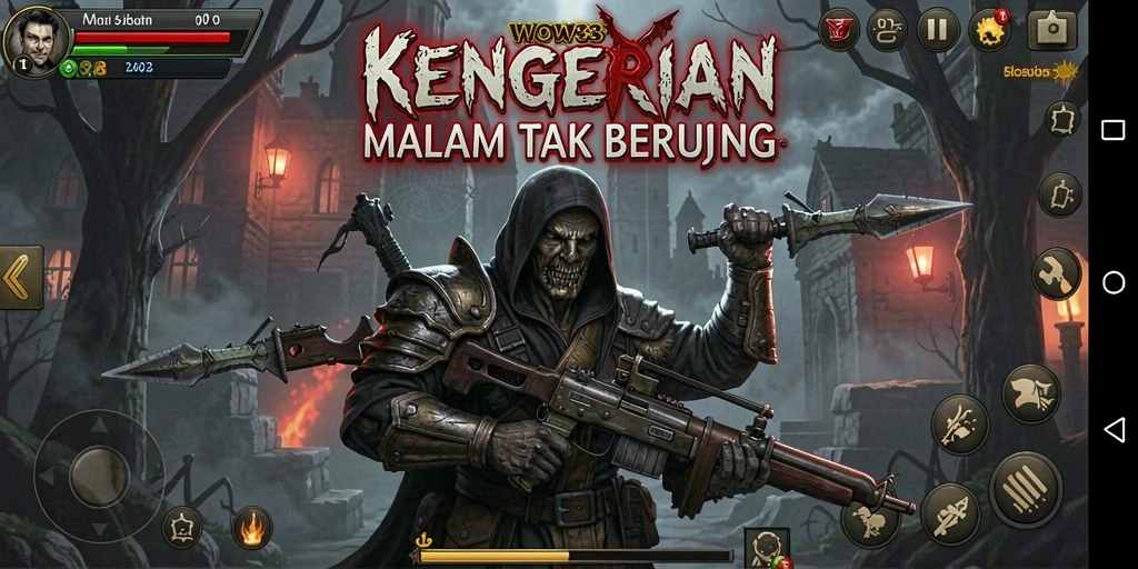 Tangkapan layar menunjukkan gameplay menegangkan di dalam gelap.