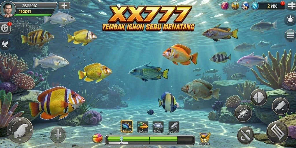 Screenshot menunjukkan momen seru dalam permainan Tembak Ikan XXX777.